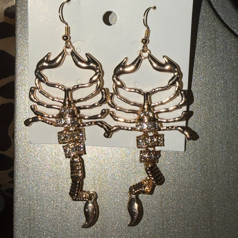 Gold Scorpion Earrings